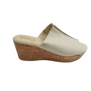 Circus Womens Beige Slip On Cork Wedges Size 8